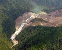 栗平地区天然ダム全景（越流時仮排水路）（H24.9.20）