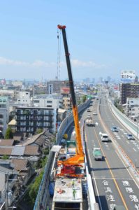 阪神高速道路 玉出入路でのRC床版撤去状況